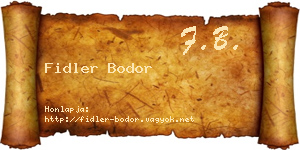 Fidler Bodor névjegykártya